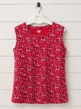 Lands' End Red Star-Print Tank Top